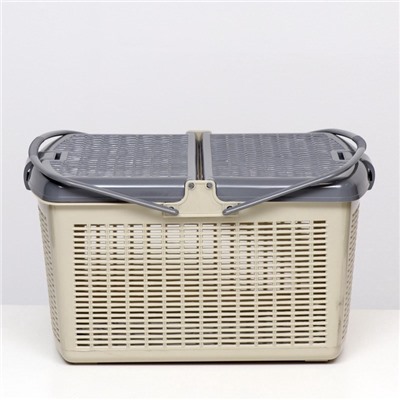 Корзина, 47×36×27.5 см, пластик, серая
