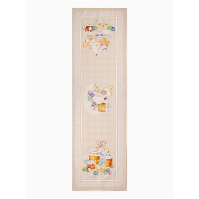 Дорожка на стол «Пасхальные куличи», 40×146 см, 100% хлопок, саржа 190 г/м²