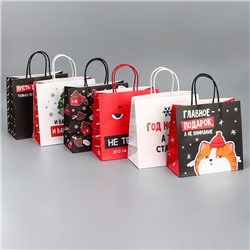 Набор пакетов подарочных новогодних «Это на Новый год», 6 шт., 22×22×11 см