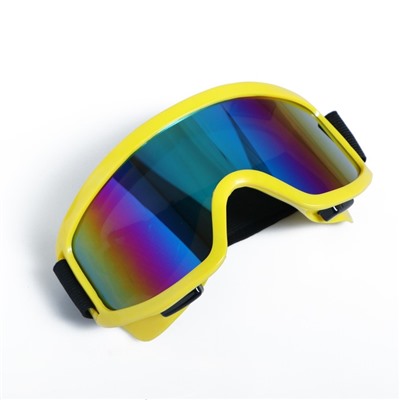 Очки-маска для езды на мототехнике, стекло хамелеон, желтые