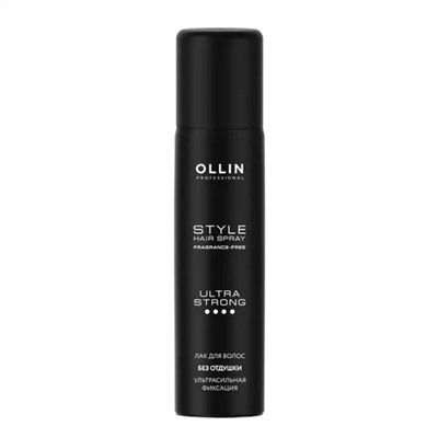 Ollin Лак для волос ультрасильной фиксации без отдушки / Style Hair Spray Fragnance Free Ultra Strong, 75 мл 24573