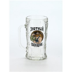 Кружка пивная стеклянная «Знатный банщик», 500 мл