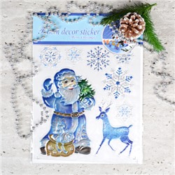 Наклейка новогодняя 23х32 Новый год / 610-280 / Дед Мороз с оленем