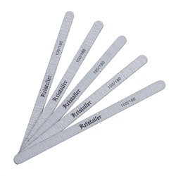 Kristaller Набор одноразовых пилок на деревянной основе 100/180 грит, узкие, серый 11228