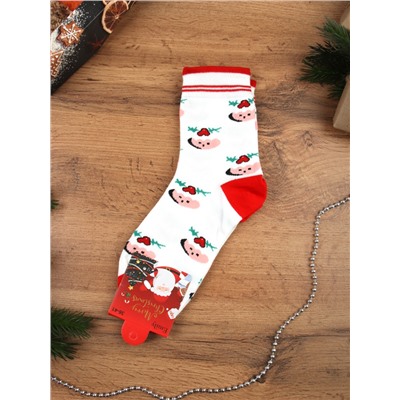 Носки р. 35-40 Новый год  / L827 /уп 10/300/ ОДНА ПАРА/ МАРКА