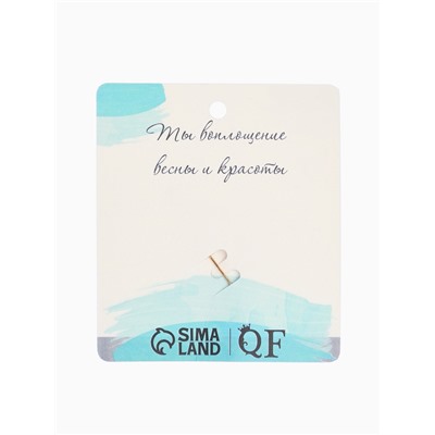 Брошь «Колокольчики», белая в золоте