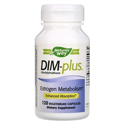 Nature's Way, DIM-plus, метаболизм эстрогенов, 120 вегетарианских капсул