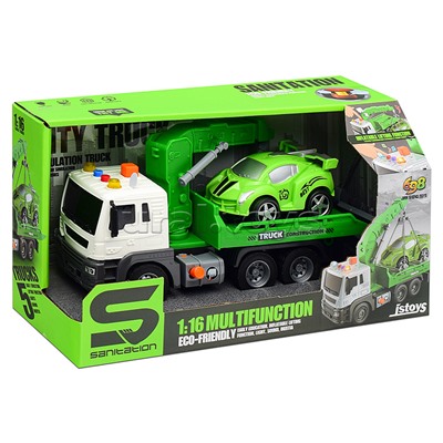 Машина "Эвакуатор спортивных машин" 1:16 (свет, звук) в коробке