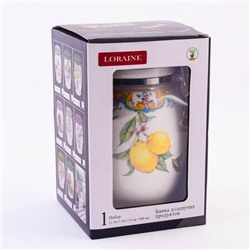 60168 Банка для сыпучих 900мл Лимонный праздник доломит/металл LR (х24)