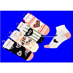 AMIGOBS цветные носки женские с принтом "Прикольные сердца" арт. 1816