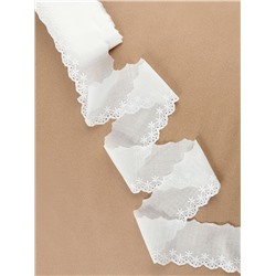 Кружево шитьё «Цветочки», 80 мм, 13.7±1 м, белое