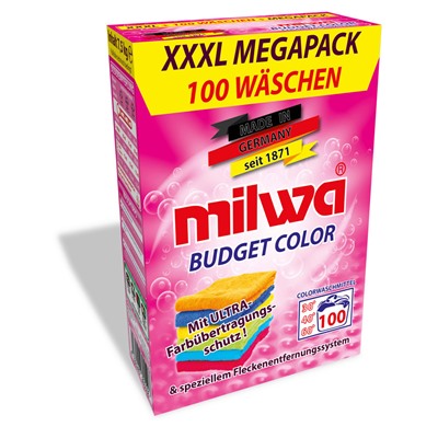 Порошок для стирки Milwa Budget COLOR для Цветного белья 7,5 кг, (100 стирок) 50590
