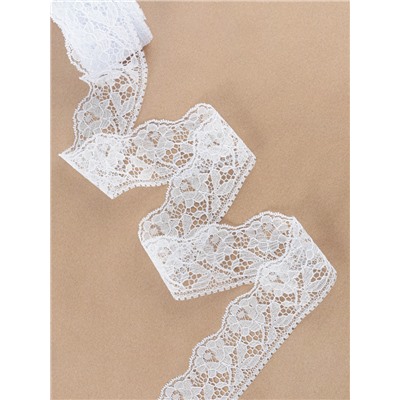 Кружево капроновое, 60 мм, 10±1 м, белое