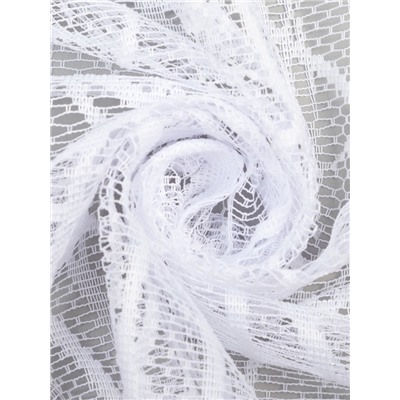 Тюль на кухню без шторной ленты, размер 165×170 см, цвет белый, 100% полиэстер