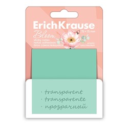 Блок с липким краем пластиковый 75X75 мм, ErichKrause "Pastel Bloom", 50 листов, микс