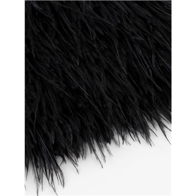 Перья страуса декоративные, на ленте, 8-10 см, 5±0.5 м, чёрные