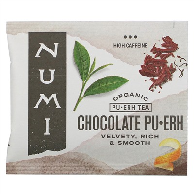 Numi Tea, Organic Pu-Erh Tea, Chocolate Pu-Erh, 16 Tea Bags, 1.24 oz (35.2 g)