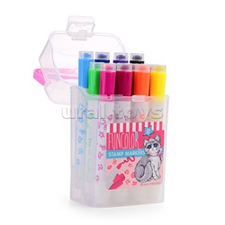 Фломастеры-штампики "Funcolor" 12цв. в пластиковом пенале