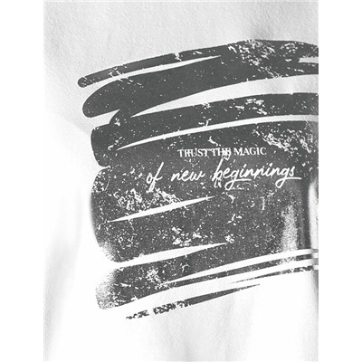 Нарядная футболка с принтом фольгой из премиального хлопка с эластаном