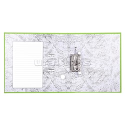 Папка с арочным механизмом A4 50 мм PP разобранная, металлическая окантовка, запечатка форзаца, наварной карман с этикеткой, салатовая