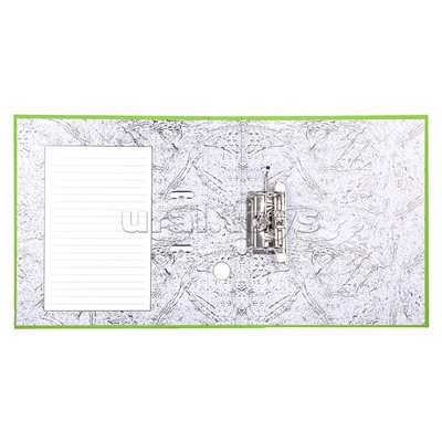 Папка с арочным механизмом A4 50 мм PP разобранная, металлическая окантовка, запечатка форзаца, наварной карман с этикеткой, салатовая