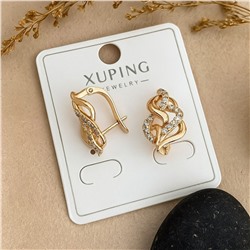 Серьги коллекция "Xuping" покрытие позолота, вставка: фианиты, арт.004.075