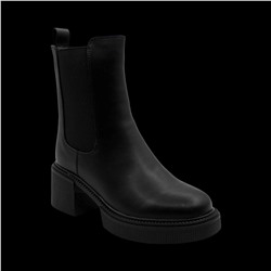 Ботинки из натуральной кожи на меху РМ-090-1 черные