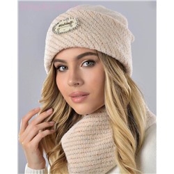 Мохер мульти отворот МА овал Комплект флис (шапка+снуд) (56-58)