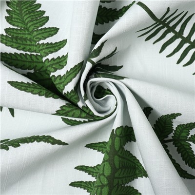 Шторы для кухни с подхватами «Этель. Папоротник», 150×180 см - 2 шт., репс 220 г/м², 100% хлопок