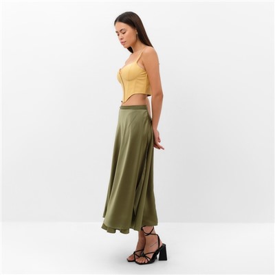 Юбка на запах миди женская MIST, Classic Collection, размер S-M, хаки