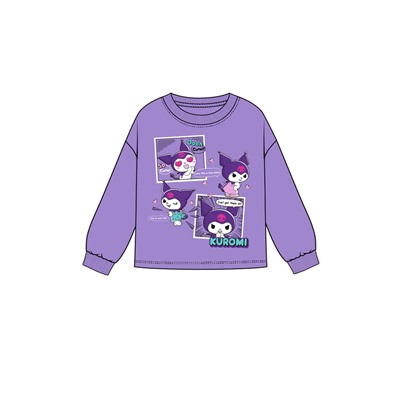 Фуфайка трикотажная для девочек (футболка с длинными рукавами)