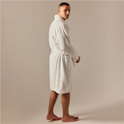 Халат махровый мужской SL HOME: Basic «Блан де Блан», размер S, хлопок 100%, белый