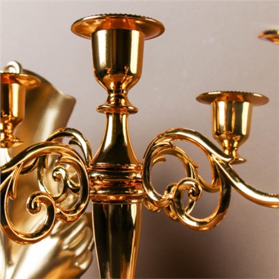 Подсвечник на 5 свечей 25 см золото / 6305G /уп 30/