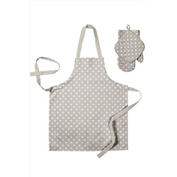 Комплект кухонный рогожка (прихватка 18х18, прихватка-рукавица,18х28, фартук 60х70) "Mia Cara" рис 30394-1 Горох