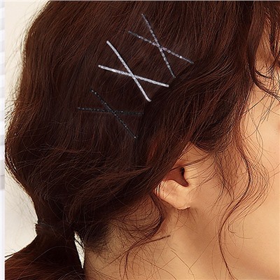 Невидимки для волос блестящие, Набор 24 штуки, длина 5 см.