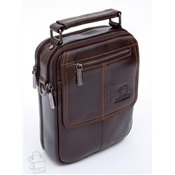 Сумка мужская кожаная 632M brown Fuzhiniao в Новосибирске