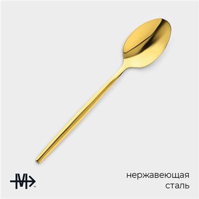 Набор чайных ложек Magistro «Блинк», длина 14.5 см, 6 шт., нержавеющая сталь, золотистый