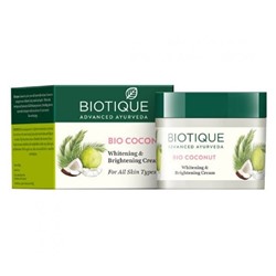 Biotique Coconut Brightening Instant Glow Cream/Биотик "Кокос" Крем для лица. 50г.