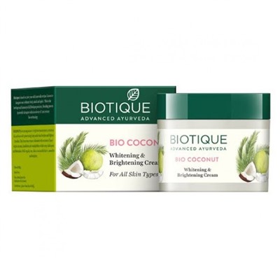 Biotique Coconut Brightening Instant Glow Cream/Биотик "Кокос" Крем для лица. 50г.
