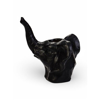 Кашпо - ваза «Слон», 13×12×15 см, 180 мл, чёрный