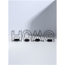 Подсвечник металлический на 4 свечи TAKE IT EASY, Home, 13.5×42 см, чёрный