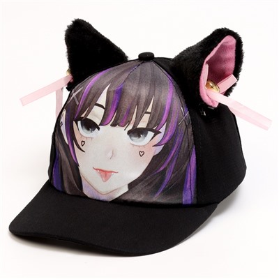 Кепка детская «Кошка», аниме, с ушками, р-р 52-54, 5-7 лет