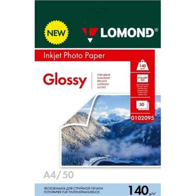 Фотобумага А4  50л 140г глянцевая двусторонняя 0102095 Lomond