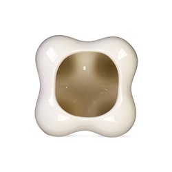 Декоративное кашпо для цветов «Зуб мудрости», 200 мл, 8.2×6.7×10 см, керамическое, белое