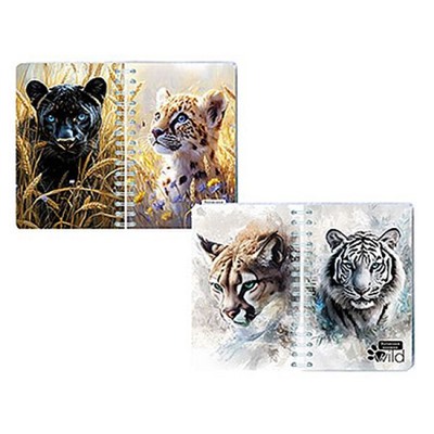 Записная книжка-перевертыш на спирали А6 80л "Дикие животные" С1226-69 АппликА