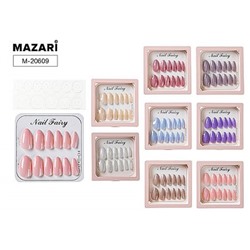 Ногти накладные, 12 шт 8цв. ассорти блист.коробка M-20609 Mazari