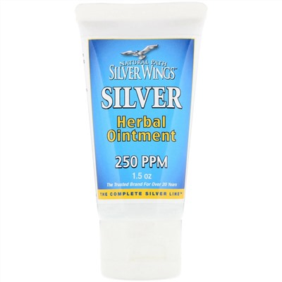 Natural Path Silver Wings, Травяная мазь с серебром, 250 PPM, 1,5 унции