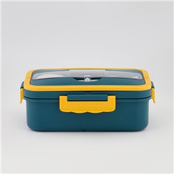 Ланч-бокс, 800 мл, с приборами, 12 х 7.6 х 20 см, бирюзовый