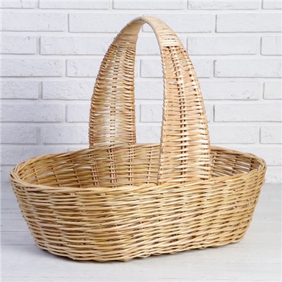 Плетёная корзина продуктовая, 62×41×18/50 см, ручная работа, ива