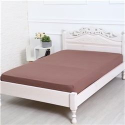 Простыня на резинке 1.5-спальная «Атра», 140×200+20 мокко, бязь